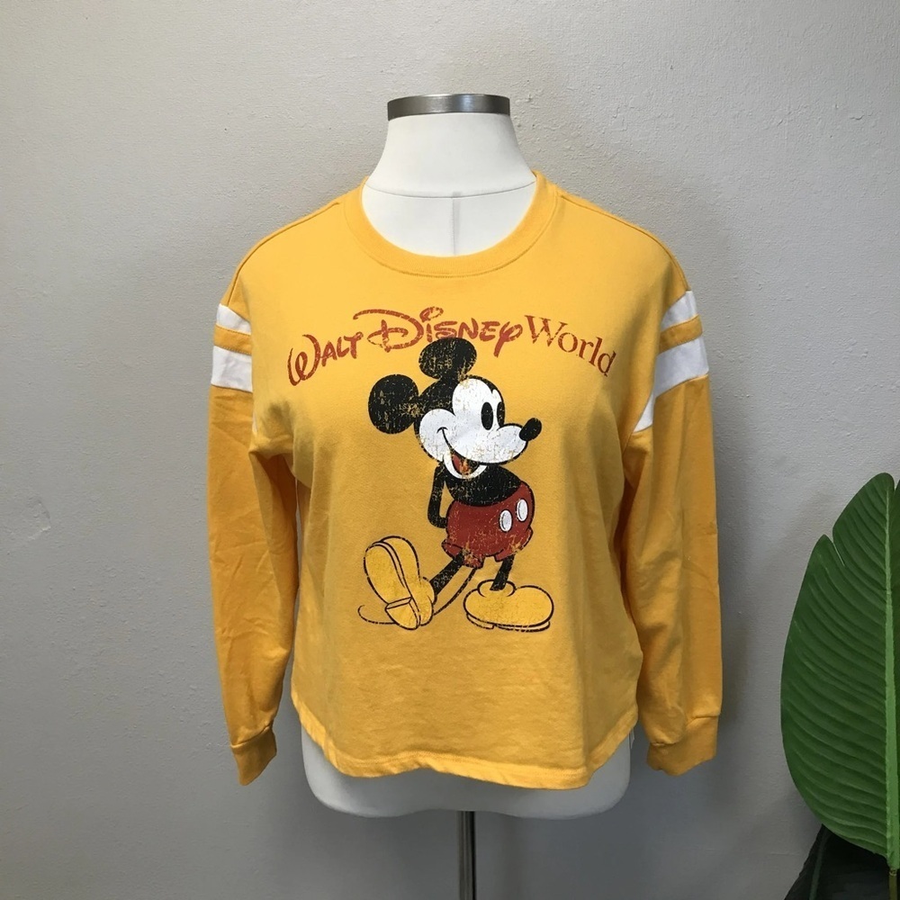 Walt Disney World Mickey Mouse Yellow Pullover Sweatshirt - Size XL